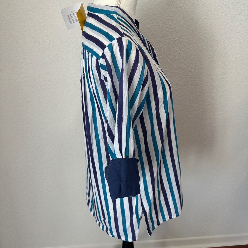 Roberta Roller Rabbit Blue and White Striped Tunic Top - Picture 6 of 8
